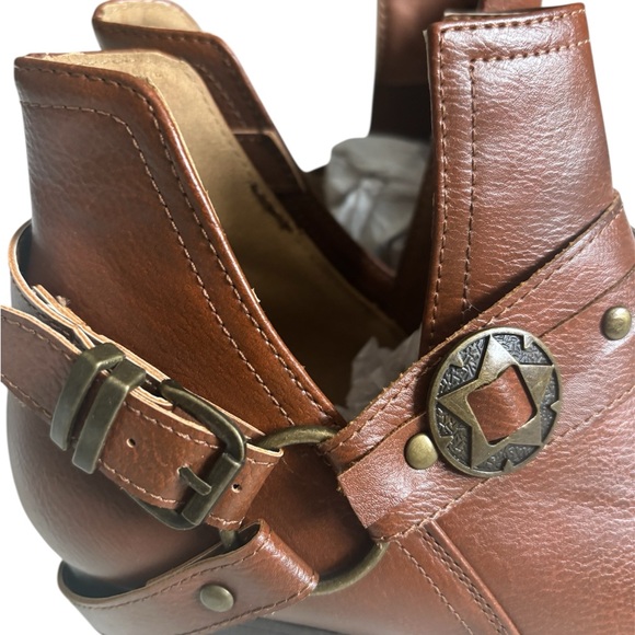 Chic Brown Ankle Booties with Buckle by CCC Shoes - Picture 3 of 5
